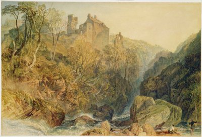 Rosslyn Castle, Midlothian (akvarelli ja guassi paperille) tekijältä Joseph Mallord William Turner