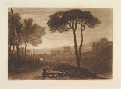 Kohtaus Campagna Liber Studiorumissa, osa VIII, levy 38, 1. helmikuuta 1812 tekijältä Joseph Mallord William Turner