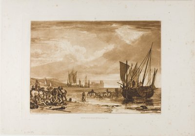 Kohtaus Ranskan rannikolla, levy 4 Liber Studiorumilta tekijältä Joseph Mallord William Turner