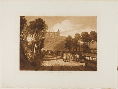 Pyhän Katariinan kukkula lähellä Guilfordia, levy 33 Liber Studiorum -julkaisusta. tekijältä Joseph Mallord William Turner