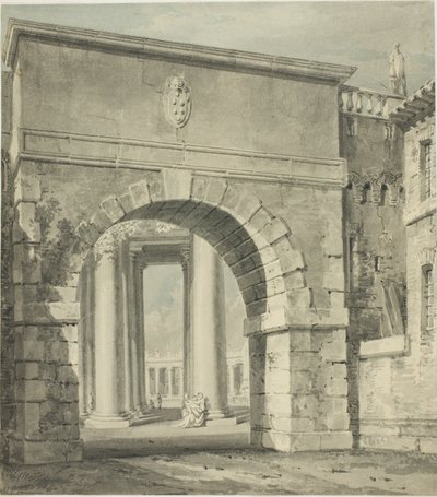 Pyhän Pietarin kirkko Porta Angelican kautta nähtynä tekijältä Joseph Mallord William Turner