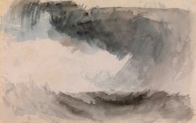""Tempete en mer"" (Myrsky merellä) Aquarelle de Joseph Mallord William Turner (1775-1851) Koko 18,4x29,3 cm Yksityiskokoelma tekijältä Joseph Mallord William Turner