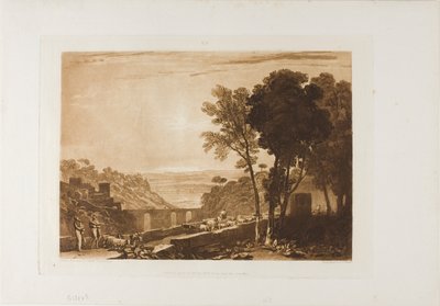 Silta ja vuohet, levy 43 LIber Studiorumilta tekijältä Joseph Mallord William Turner