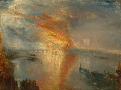 The Burning of the Houses of Lords and Commons, 16. lokakuuta 1834, 1835. tekijältä Joseph Mallord William Turner