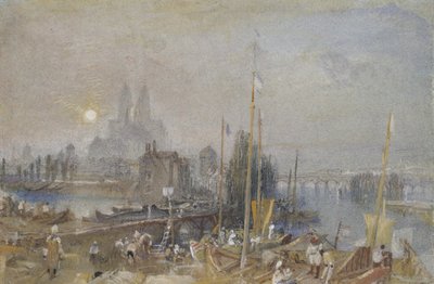 Canal of the Loiren ja Cher, lähellä Toursia, n. 1830 (akvarelli vartalovärillä ja kynällä ja ruskealla musteella) tekijältä Joseph Mallord William Turner