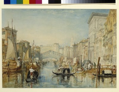 Venetsia, Rialto (akvarelli lyijykynällä valkoisella paperilla) tekijältä Joseph Mallord William Turner