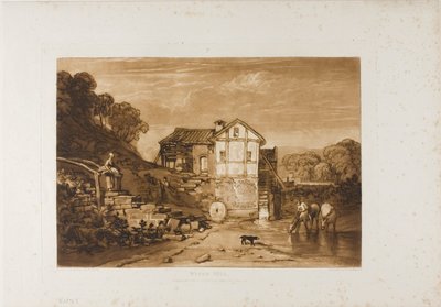 Vesimylly, levy 37 Liber Studiorumilta tekijältä Joseph Mallord William Turner