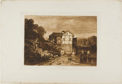 Vesimylly, levy 37 Liber Studiorumilta tekijältä Joseph Mallord William Turner