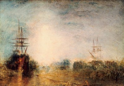 Valaanpyytäjät, jotka kiehuvat rasvaa, sotkeutuivat jäähän, yrittävät irrottaa itsensä, 1846 tekijältä Joseph Mallord William Turner