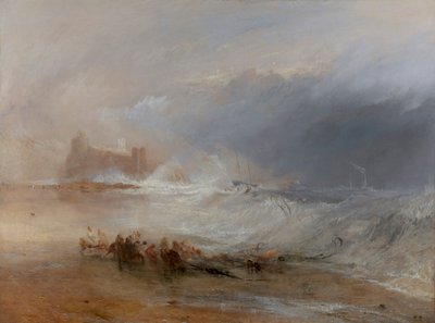Wreckers - Northumberlandin rannikko, jossa höyryvene avustaa laivaa rannikolla tekijältä Joseph Mallord William Turner