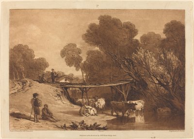Silta ja lehmät tekijältä Joseph Mallord William Turner and Charles Turner