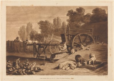 Maatilapiha kukon kanssa tekijältä Joseph Mallord William Turner and Charles Turner