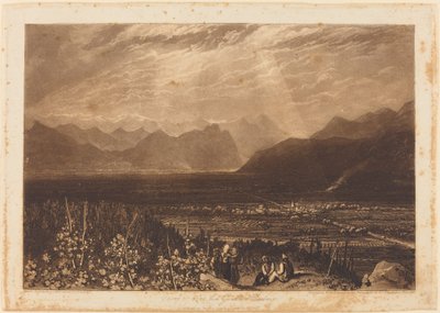 Alppien ketju Grenoblesta Chamberiin tekijältä Joseph Mallord William Turner and William Say