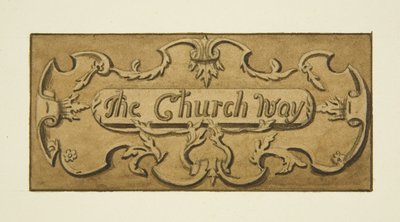 Nouse St Ewenin sisäänkäynnin yli, "The Church Way" (akvarelli paperille) tekijältä Joseph Manning
