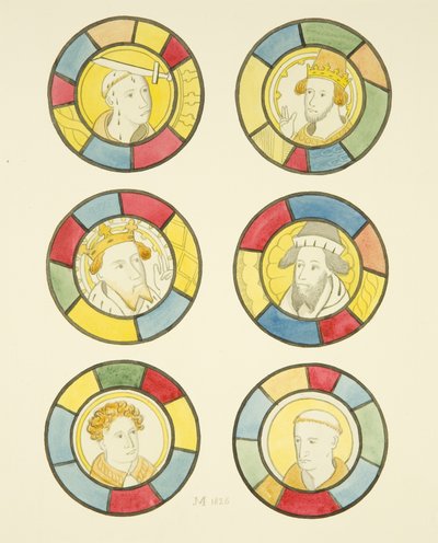 Lasimaalaus St Mary Redcliffe -laivan pohjoisikkunassa (akvarelli paperille) tekijältä Joseph Manning