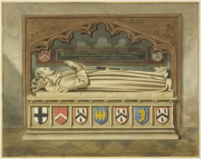 Walter Framptonin hauta Pyhän Johanneksen kirkossa (akvarelli paperille) tekijältä Joseph Manning