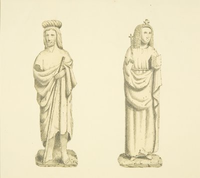 Kaksi hahmoa Tower of St Mary Redcliffe -tornissa (akvarelli paperille) tekijältä Joseph Manning