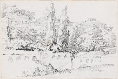Rooman muurit ja Santa Maria del Popolo kaukana tekijältä Joseph Marie Vien