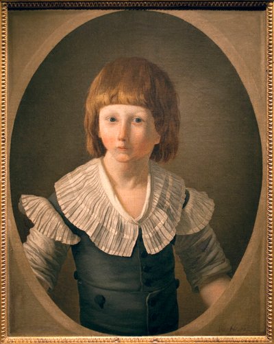 Ludvig XVII:n (1785-1795) muotokuva, Louis Charles de Normandysta tuli delfiini veljensä kuoltua nivukseen vuonna 1789, vangittiin perheensä kanssa temppelissä, vietti siellä kolme vuotta ja kuoli siellä. Tämä muotokuva on väitetysti maalattu temppelissä tekijältä Joseph Marie the Younger Vien