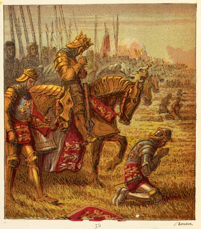 Ruusujen sodat, kuvitus julkaisusta "Pictures of England History..." tekijältä Joseph Martin Kronheim