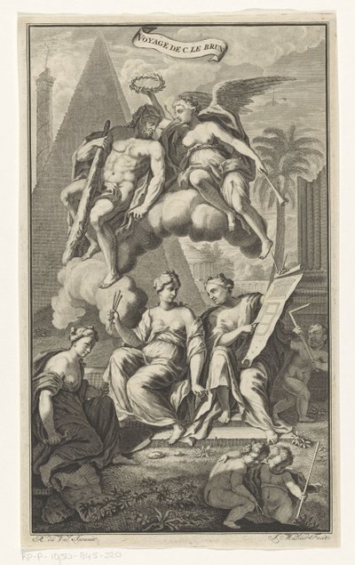 Hercules kruunasi Victoria Voyage de C. le brun (otsikko esineessä) Nimisivu: Cornelis de Bruyn, Voyage au Levant, 1700 tekijältä Joseph Mulder