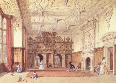 Crewe Hall, Cheshire (wc ja guassi) tekijältä Joseph Nash