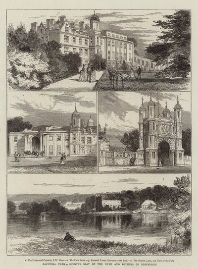 Eastwell Park, Edinburghin herttuan ja herttuattaren kotipaikka tekijältä Joseph Nash