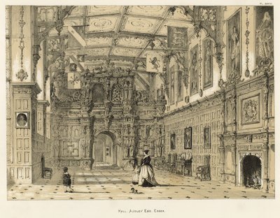 Hall, Audley End, Essex tekijältä Joseph Nash