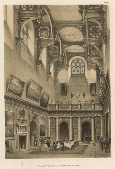 Hall, Wollaton, Nottinghamshire tekijältä Joseph Nash