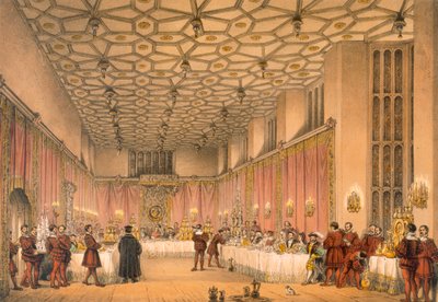The Chamber, Hampton Court, julkaisusta "Architecture of the Middle Ages", julkaistu 1838 tekijältä Joseph Nash