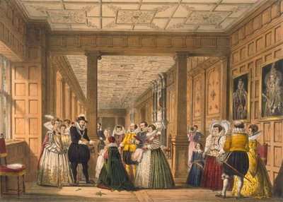 Galleria Hatfield Housessa, Hertfordshire, pubi. 1838. tekijältä Joseph Nash