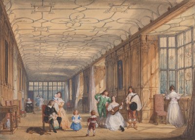The Long Gallery, Haddon Hall, Derbyshire tekijältä Joseph Nash