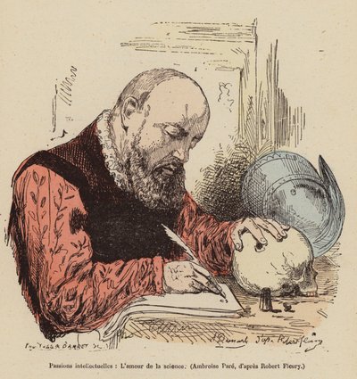 Rakkaus tieteeseen (värillinen kaiverrus) tekijältä Joseph Nicolas (after) Robert Fleury