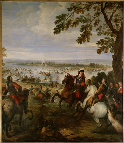 Ludvig XIV:n armeija ylittää Reinin 12. kesäkuuta. tekijältä Joseph Parrocel