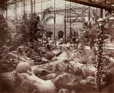 Crystal Palace Lontoossa: trooppinen osa, n. 1870 (b/w kuva) tekijältä Joseph Paxton