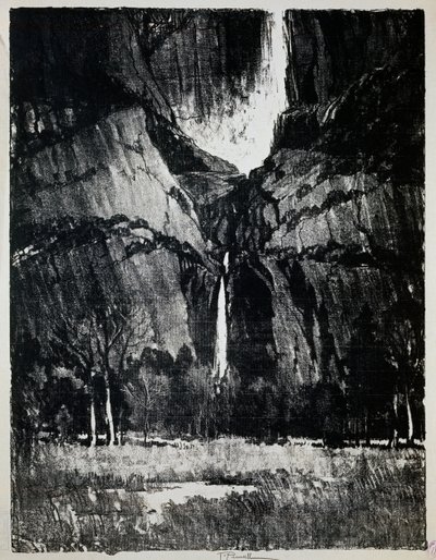 Vesiputouksen juurella, Joseph Pennell (1857-1926), kaiverrus tekijältä Joseph Pennell