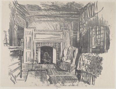 Makuuhuone, Stenton, 1912. tekijältä Joseph Pennell