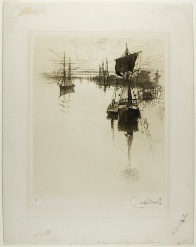 Chestnut Street Bridgen alla, Philadelphia tekijältä Joseph Pennell
