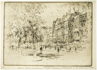 Cheyne Walk, Chelsea tekijältä Joseph Pennell