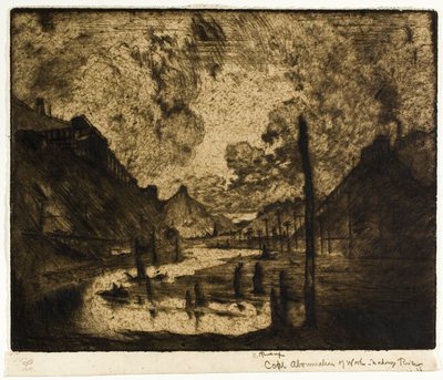 Hiili - Työn kauhistus, Mahanoyjoki tekijältä Joseph Pennell
