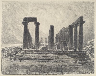 Junon temppelin pylväät, Girgenti, 1913. tekijältä Joseph Pennell