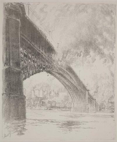 East Bridge, St Louis tekijältä Joseph Pennell