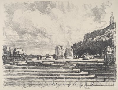 Eleusis, temppelin jalkakäytävä, 1913. tekijältä Joseph Pennell