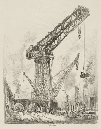 Englantilainen sotatyö: Made in Germany, The Great Crane tekijältä Joseph Pennell