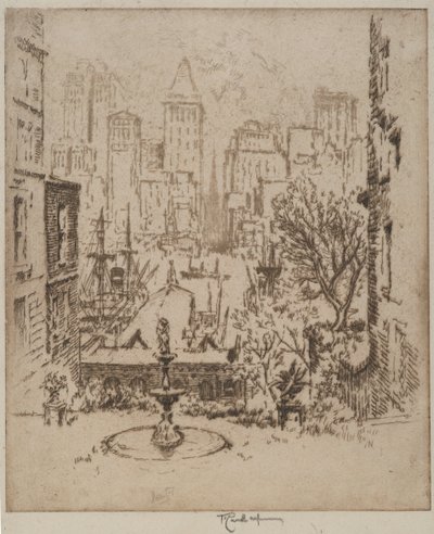 Clark Streetiltä Wall Streetille, 1924 tekijältä Joseph Pennell