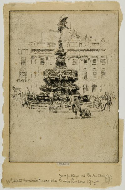 Gilbertin muistomerkki, Piccadilly Circus tekijältä Joseph Pennell