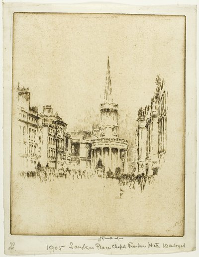 Langham Place Chapel tekijältä Joseph Pennell