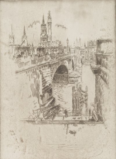 London Bridge Stairs, 1903. tekijältä Joseph Pennell