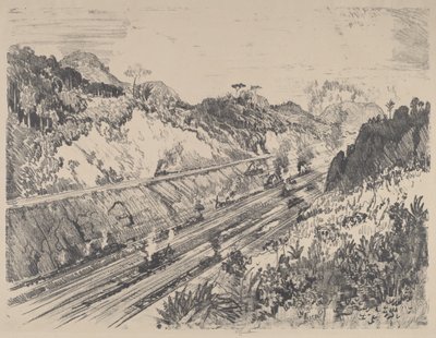 Etsin leikkauksen Bas Obisposta, 1912. tekijältä Joseph Pennell