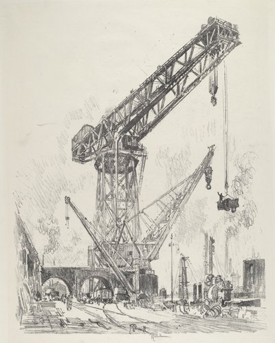 Valmistettu Saksassa, Suuri nosturi, 1916. tekijältä Joseph Pennell